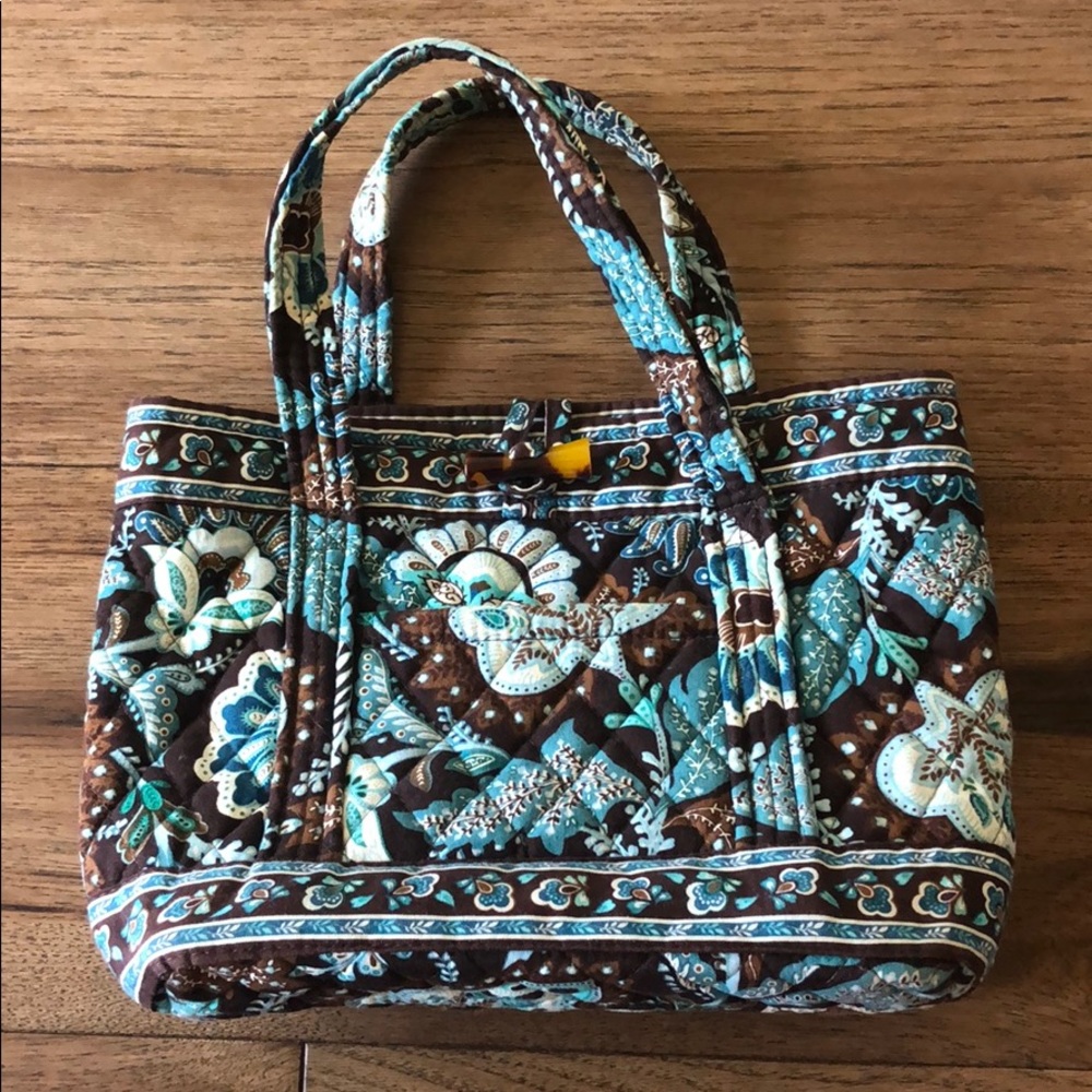 vera bradley java blue toggle tote